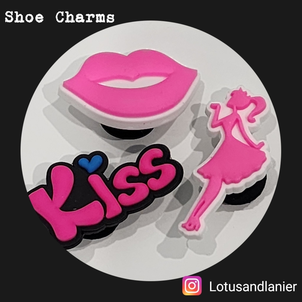 Shoe Charms "Kiss" Charms Set of 3